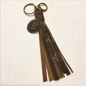 8" Upcycled Leather Key Ring Inspired